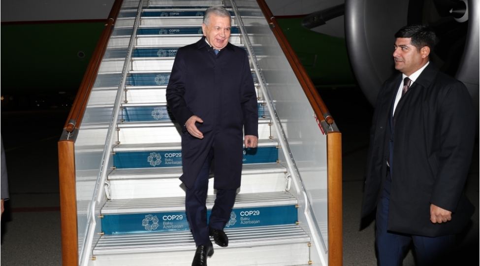 ozbekistan-prezidenti-iqlim-sammitinde-ishtirak-etmek-uchun-azerbaycana-gelib