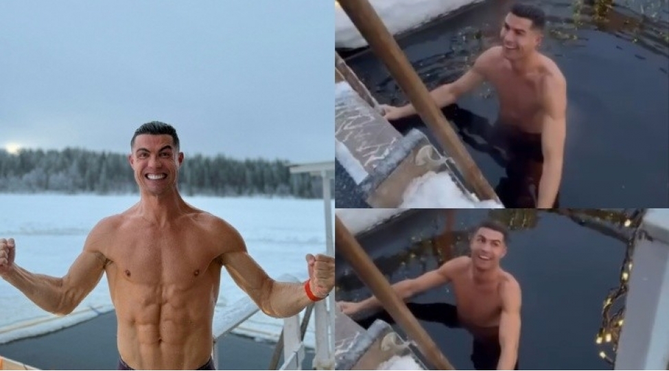 ronaldo-laplandiyada-buzlu-suya-bele-girdi-video