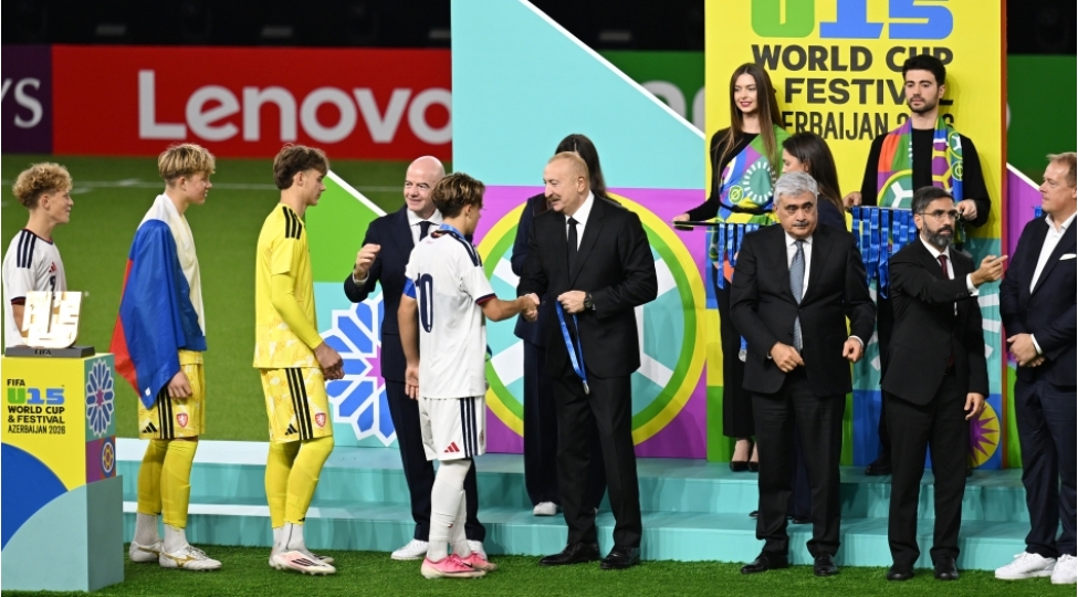 Bakıda FIFA U-15 dünya çempionatının qaliblərinin mükafatlandırılma mərasimi keçirilib